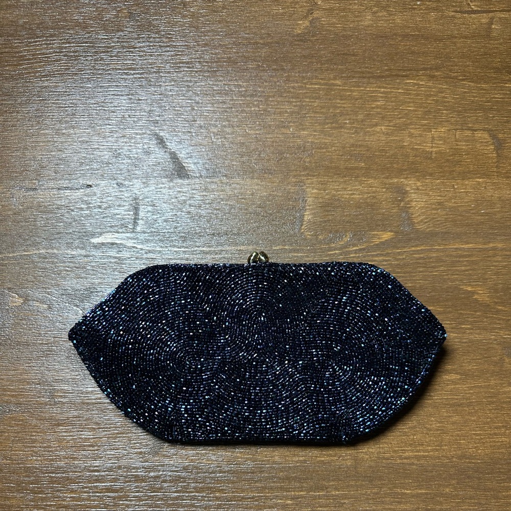 Bags by Dormar Elegant Black Beaded Clutch